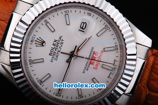 Rolex Datejust Working Chronograph Automatic Movement with White Dial - Click Image to Close